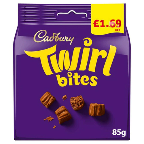 CADBURY TWIRL BITES CHOCOLATE BAG PMP £1.69 85G