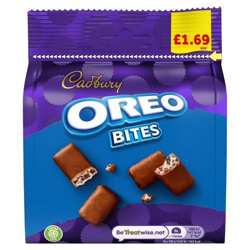 CADBURY OREO BITES CHOCOLATE PMP £1.69 85G
