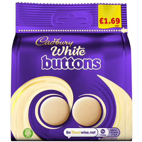 CADBURY WHITE BUTTONS CHOCOLATE PMP £1.69 85G
