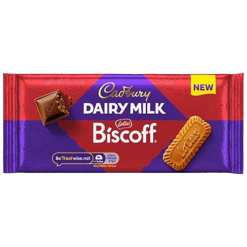 CADBURY DAIRY MILK BISCOFF BISCUIT CHOCOLATE BAR 105G