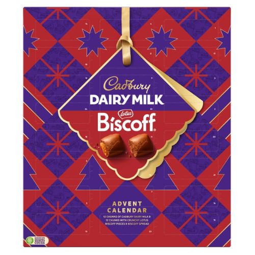 CADBURY DAIRY MILK BISCOFF CHUNK ADVENT CALENDAR 236G-XMAS