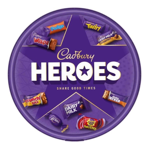 CADBURY HEROES CHOCOLATE TUB 475G-XMAS