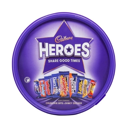 CADBURY HEROES TIN 600G-XMAS