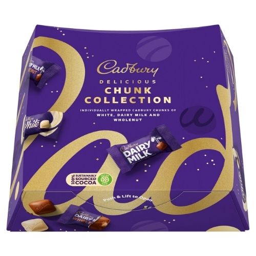 CADBURY DELICIOUS CHUNK COLLECTION CARTON 244G-XMAS