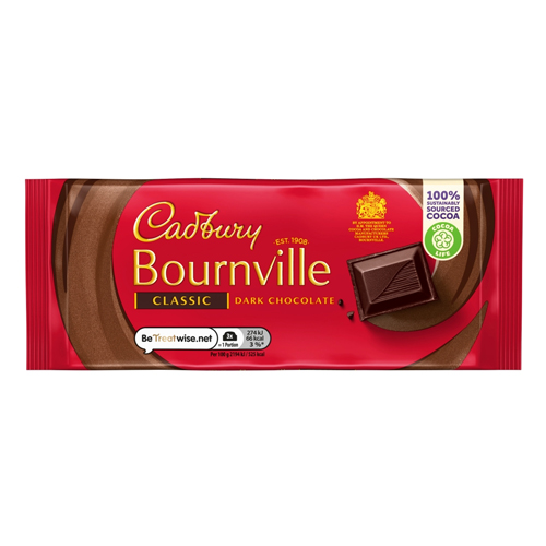 CADBURY BOURNVILLE CLASSIC DARK CHOCOLATE BAR 100G