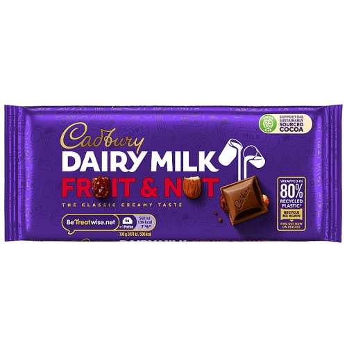 CADBURY DAIRY MILK FRUIT&NUT CHOCOLATE BLOCK 110G