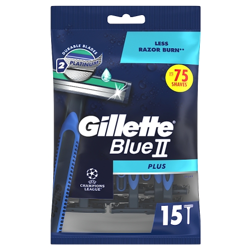 GILLETTE BLUE 2 PLUS MEN DISPOSABLE RAZORS 15S