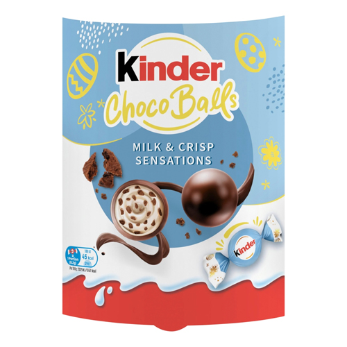 KINDER 11 CHOCO BALLS MILK & CRISP SENSATIONS 90G