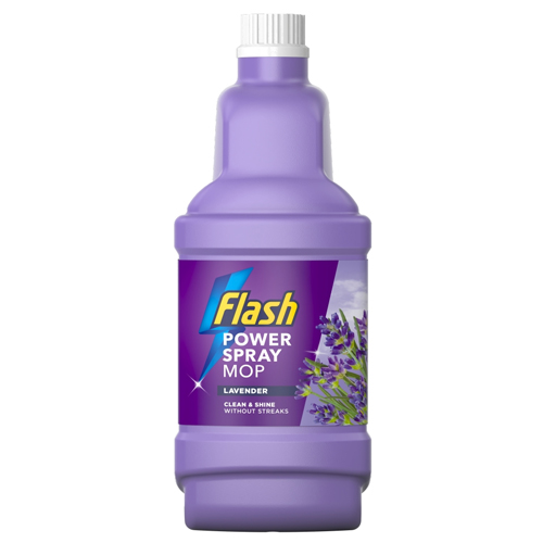 FLASH POWER SPRAY MOP FLOOR CLEANER MULTI SURFACE CLEANING LIQUID LAVENDER 1.25L