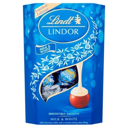 LINDT LINDOR MILK AND WHITE 200G