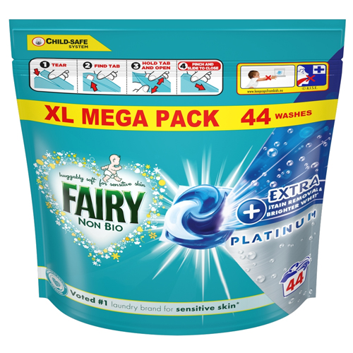 FAIRY NON BIO PODS WASHING CAPSULES PLATINUM 44S