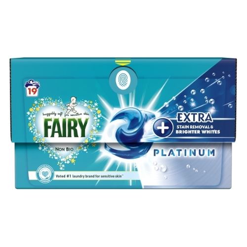 FAIRY PLATINUM +STAIN REMOVER NON BIO PODS FOR SENSITIVE SKIN 19W