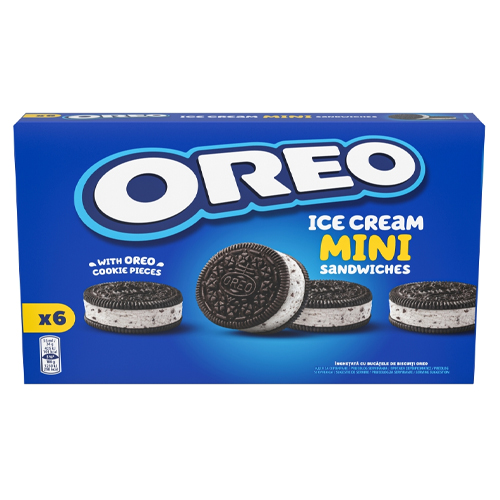 OREO 6 ICE CREAM MINI SANDWICH WITH OREO COOKIE PIECES 330ML
