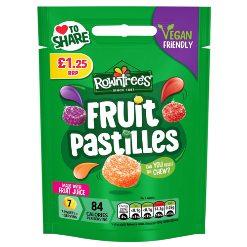ROWNTREE'S FRUIT PASTILLES POUCH PM £1.25 114G