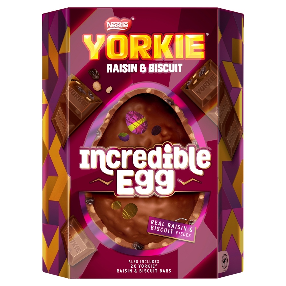 YORKIE RAISIN & BISCUIT GIANT INCREDIBLE EGG 388G-EASTER