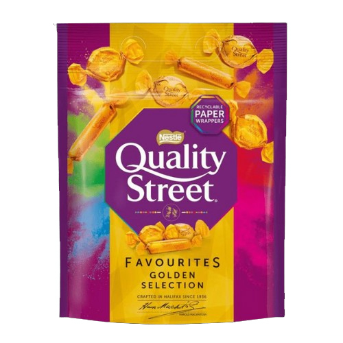 QUALITY STREET GOLD POUCH 283G-XMAS