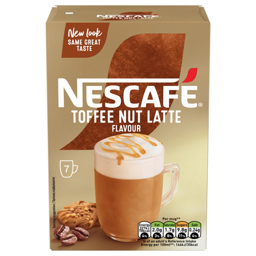 NESCAFE TOFFEE NUT LATTE INSTANT COFFEE 7SAC 130.2G