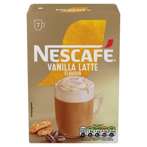 NESCAFE VANILLA LATTE INSTANT COFFEE 7SAC 129.5G