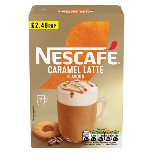 NESCAFE CARAMEL LATTE PMP £2.49 7SAC 119G