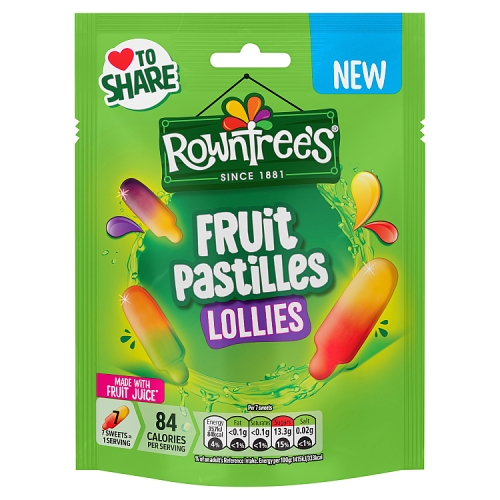 ROWNTREE'S FRUIT PASTILLES LOLLIES POUCH 130G