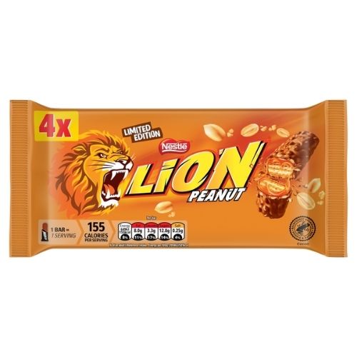 LION PEANUT BARS 4PK 124G