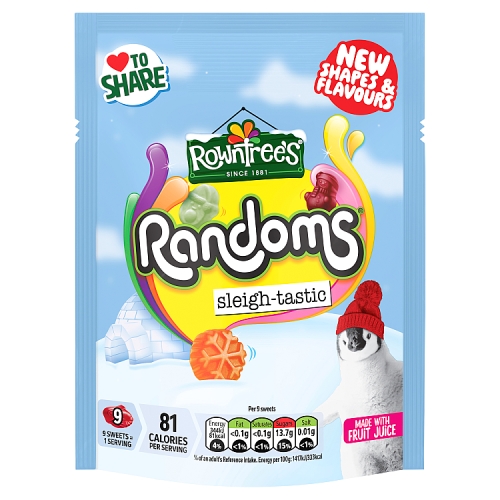 ROWNTREES RANDOMS FESTIVE POUCH 130G-XMAS