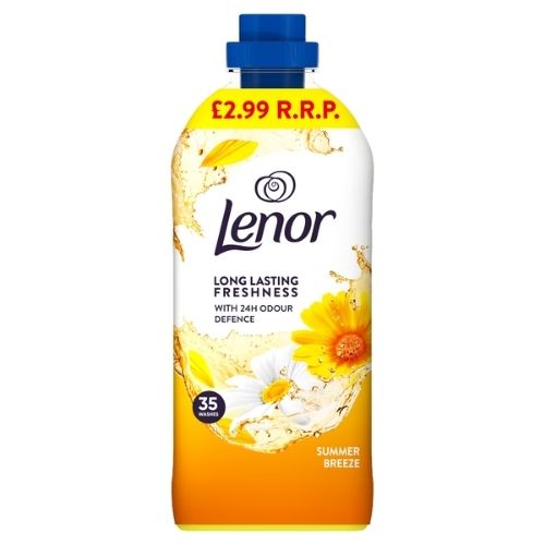 LENOR FABRIC CONDITIONER SUMMER BREEZE 35W PMP £2.99 1.155L