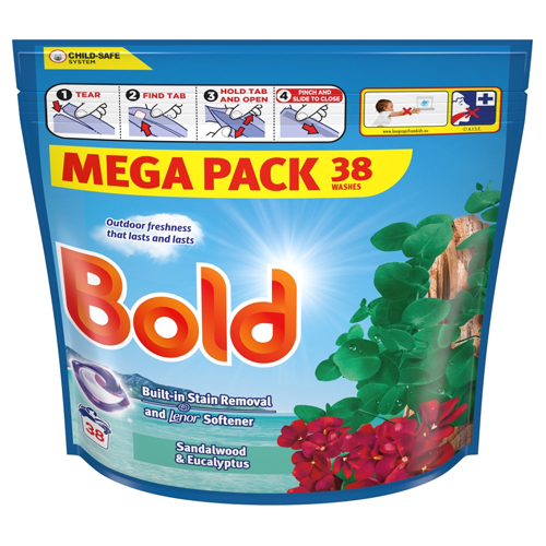 BOLD ALL-IN-1 PODS EUCALYPTUS & SANDALWOOD 38W