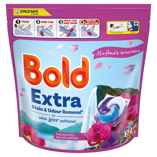 BOLD 2IN 1 LAUNDRY DETERGENT LIQUID PODS ENCHANTED WILDFLOWER 52W