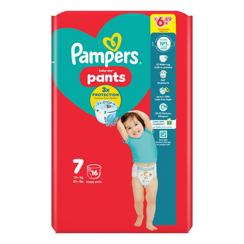 PAMPERS BABY DRY SIZE 7 CARRY PMP £6.49 16S