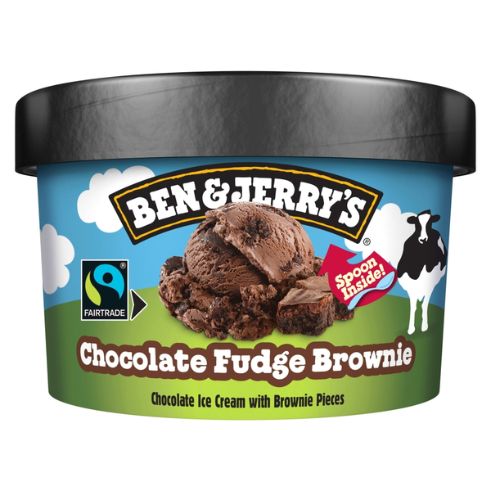 BEN & JERRY'S  ICE CREAM TUB CHOCOLATE FUDGE BROWNIE 100ML