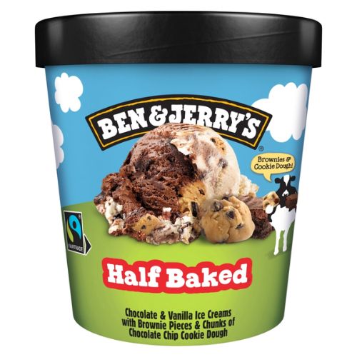 BEN & JERRY'S  ICE CREAM TUB HALF BAKED 465 ML