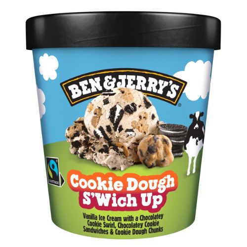 BEN & JERRY'S  ICE CREAM COOKIE DOUGH S'WICH UP 465 ML