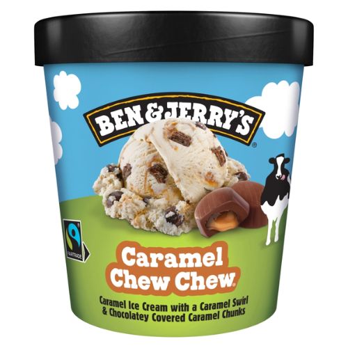 BEN & JERRY'S CARAMEL CHEW-CHEW ICE CREAM 465 ML