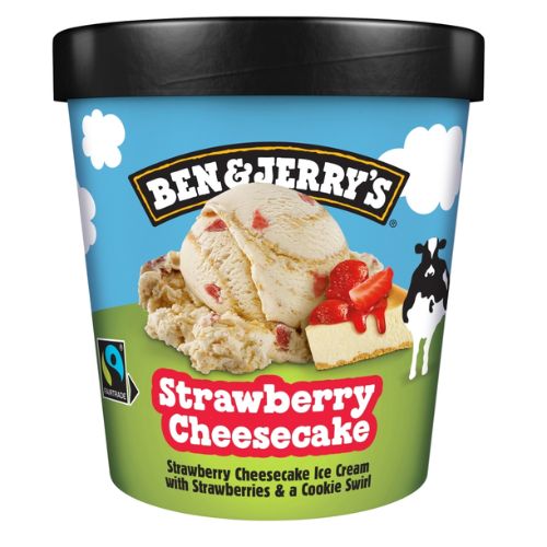 BEN & JERRY'S  ICE CREAM STRAWBERRY CHEESECAKE 465 ML