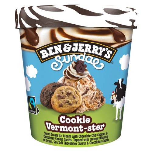 BEN & JERRY'S  ICE CREAM TUB COOKIE VERMONT-STER SUNDAE 427 ML