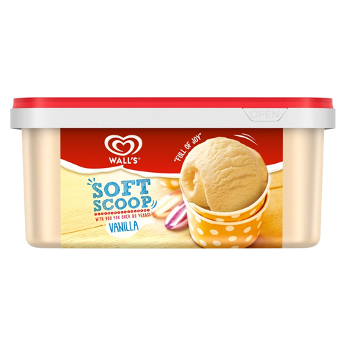 WALLS SOFT SCOOP ICE CREAM DESSERT VANILLA 1.8L
