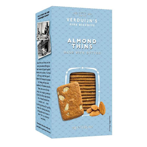 VERDUIJN'S ALMOND THINS MADE WITH BUTTER 75G