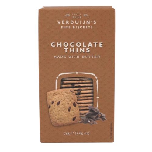 VERDUIJN'S CHOCOLATE THINS MADE WITH BUTTER 75G