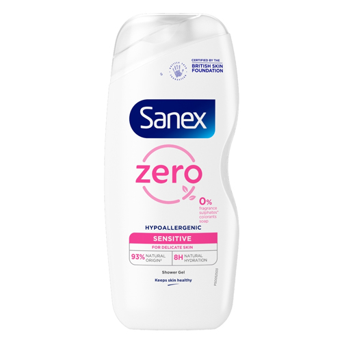 SANEX ZERO% HYPOALLERGENIC SENSITIVE SHOWER GEL 225ML