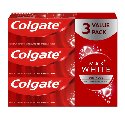 COLGATE TOOTHPASTE MAX WHITE LUMINOUS X3 75ML
