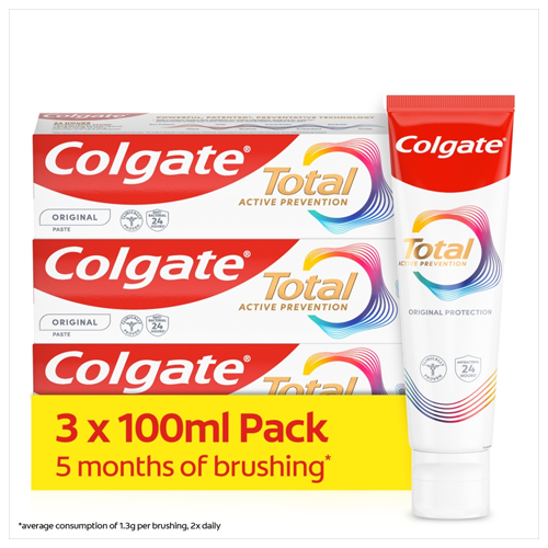 COLGATE TOOTHPASTE TOTAL ORIGINAL 3PK 100ML