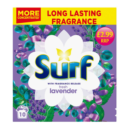 SURF FRESH LAVENDER WASHING POWDER 10 WASHES PMP £2.99 500G