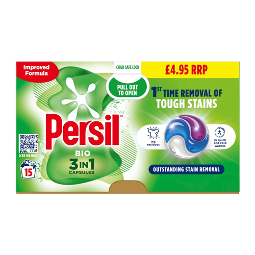 PERSIL 3 IN 1 BIO WASHING CAPSULES PMP £4.95 15W