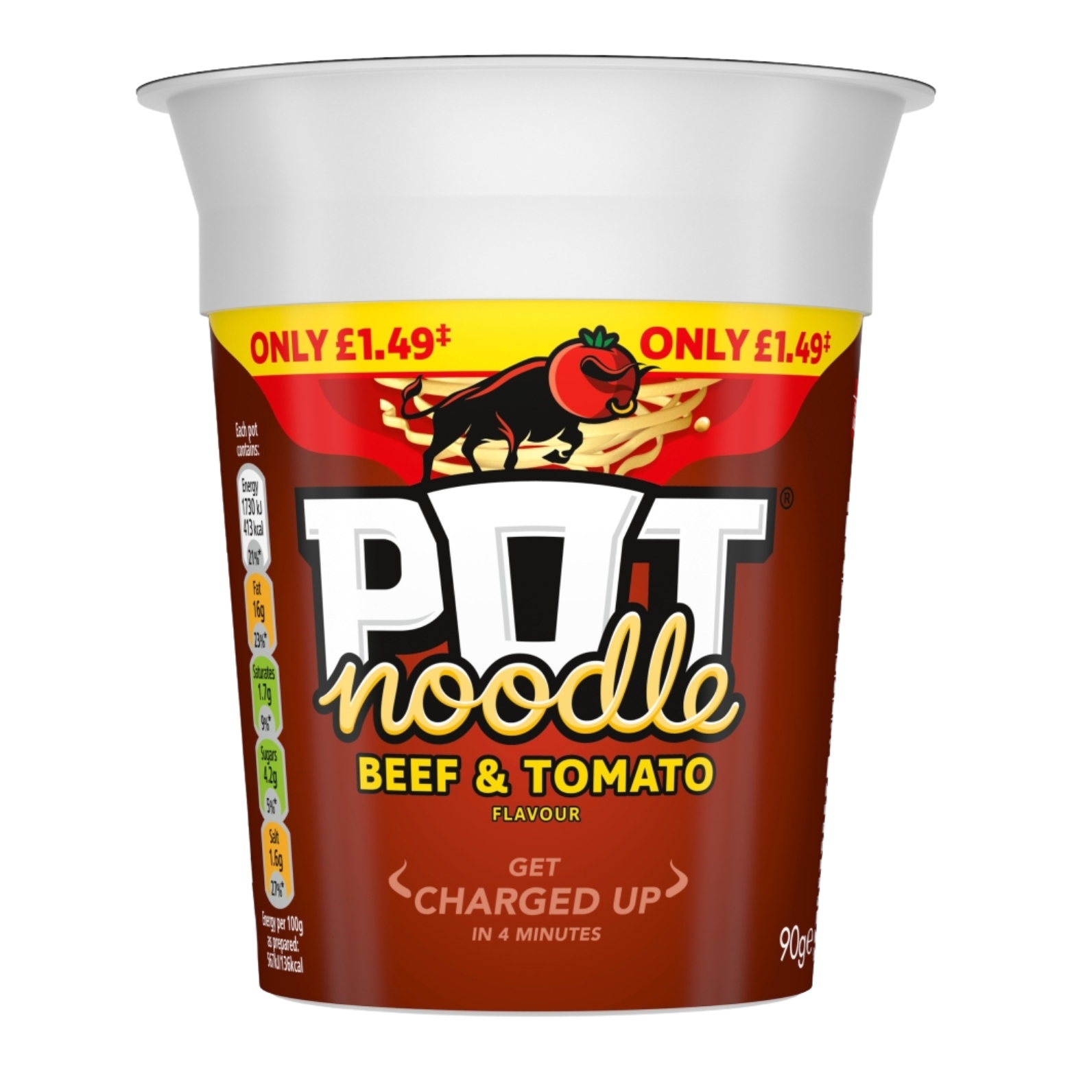 POT NOODLE BEEF & TOMATO PMP £1.49 90G
