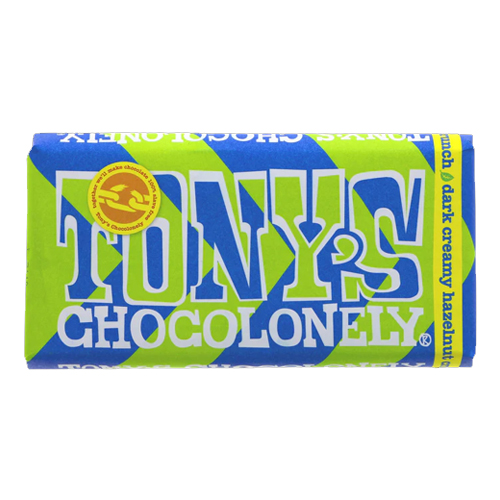TONY'S CHOCOLONELY DARK CREAMY HAZELNUT CRUNCH BLOCK 180G