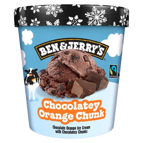 BEN & JERRY'S  ICE CREAM TUB CHOCOLATEY ORANGE CHUNK 465ML