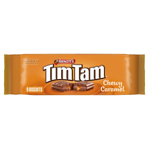 TIM TAM CHEWY CARAMEL BISCUITS 163G